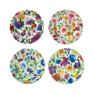 Kim Parker by Mikasa Floral Assorted Set of 4 Appetizer Plates, New in Box 🌸